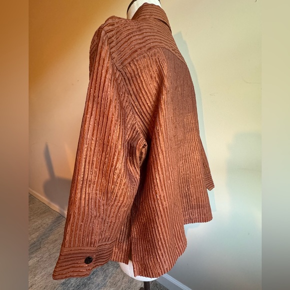 Burnt Orange Coldwater Creek Button Down Blouse - Picture 2 of 6